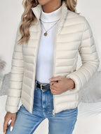 Eleanor | Women's Lightweight Quilted Puffer Coat Stand Collar Zip-Up Jacket