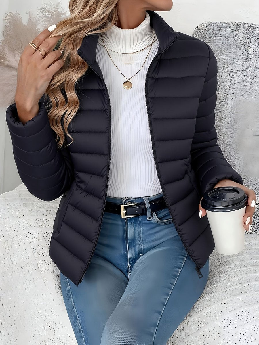 Eleanor | Women's Lightweight Quilted Puffer Coat Stand Collar Zip-Up Jacket