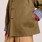 Eleanor | Women's Oversized Double-Breasted Plaid-Lined Trench Coat