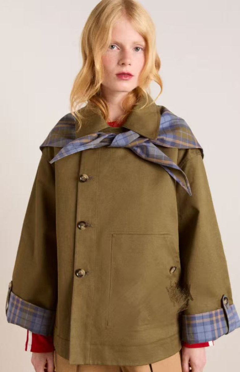 Eleanor | Women's Oversized Double-Breasted Plaid-Lined Trench Coat