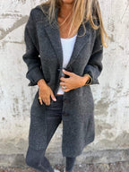 Harper | Women's Relaxed-Fit Long Button-Front Lapel Coat