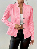 Isabella | Women's Textured Cable-Knit Open-Front Quilted Jacket
