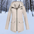 Layla | Women's Waterproof Hooded Rain Jacket Zip-Up Longline