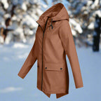 Layla | Women's Waterproof Hooded Rain Jacket Zip-Up Longline