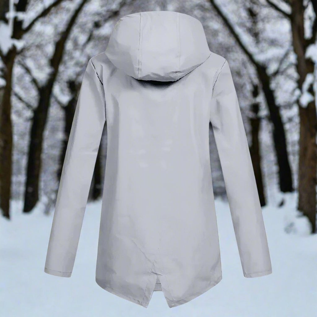 Layla | Women's Waterproof Hooded Rain Jacket Zip-Up Longline